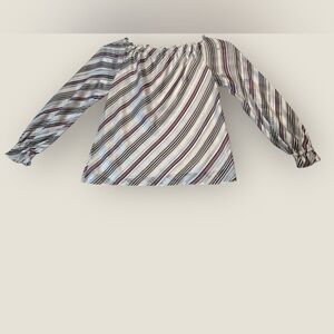 White House Black Market Long Sleeves Striped Top Size Large